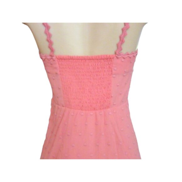 Rebecca Taylor Pink Swiss Dot Sleeveless Maxi Dress Size 2 - Picture 9 of 10